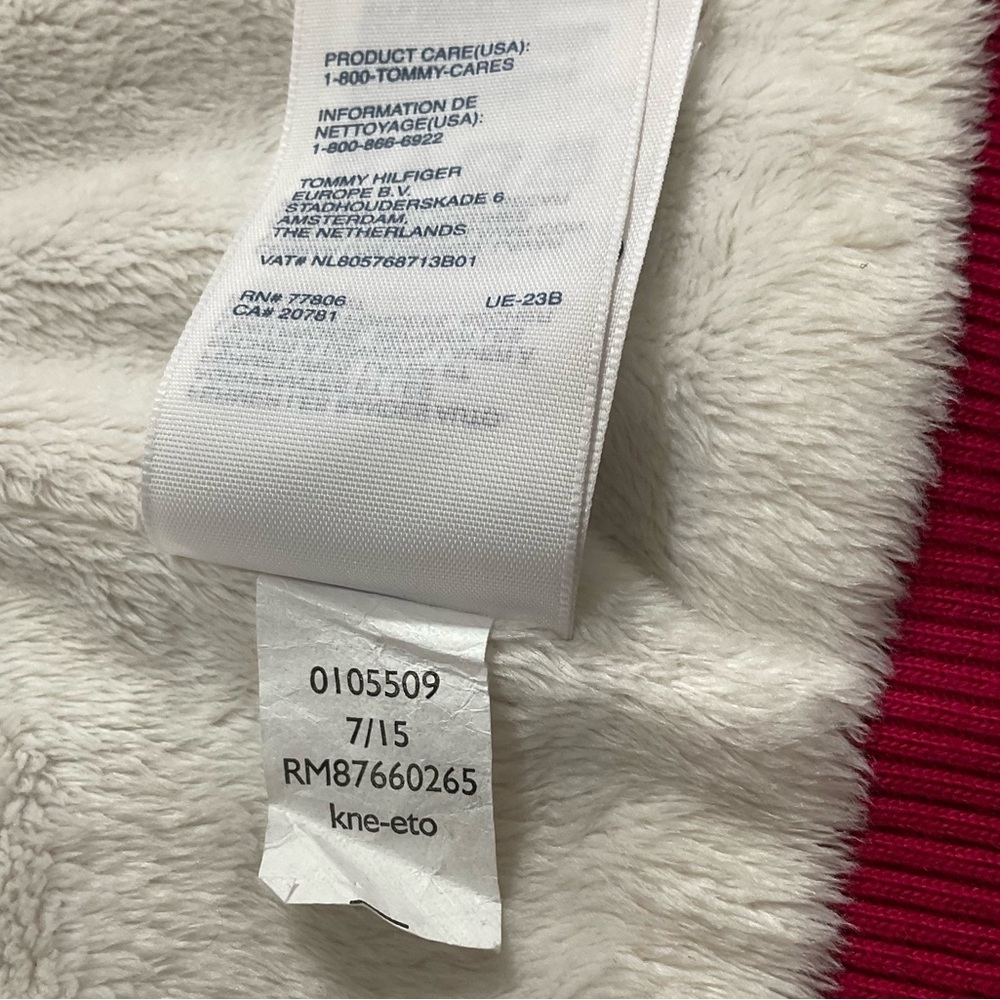 Tommy Hilfiger Merlot Sherpa Lined Full Zip Hoodie size Large - Picture 12 of 12